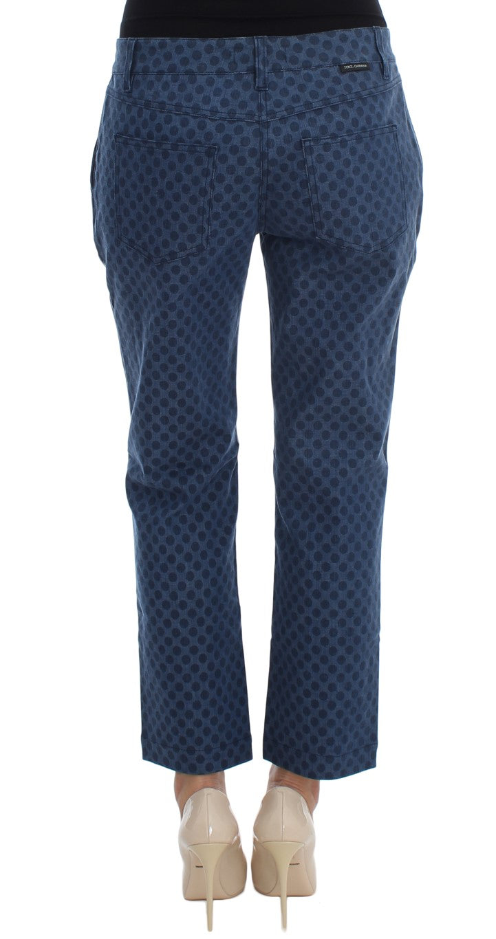 Polka Dotted Capri Stretch Jeans - GlamHub Luxury and Icon Brand Clothing