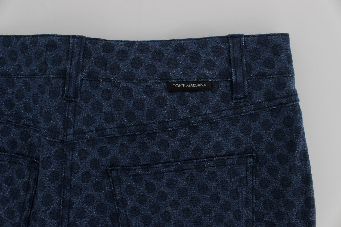 Polka Dotted Capri Stretch Jeans - GlamHub Luxury and Icon Brand Clothing