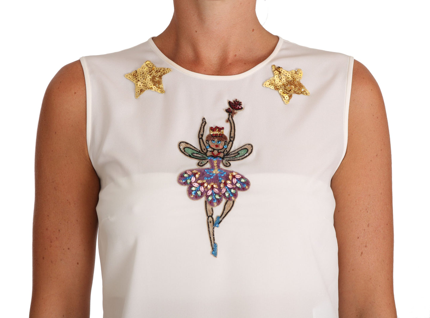 Enchanted Crystal-Embellished Silk Blouse - GlamHub Luxury and Icon Brand Clothing