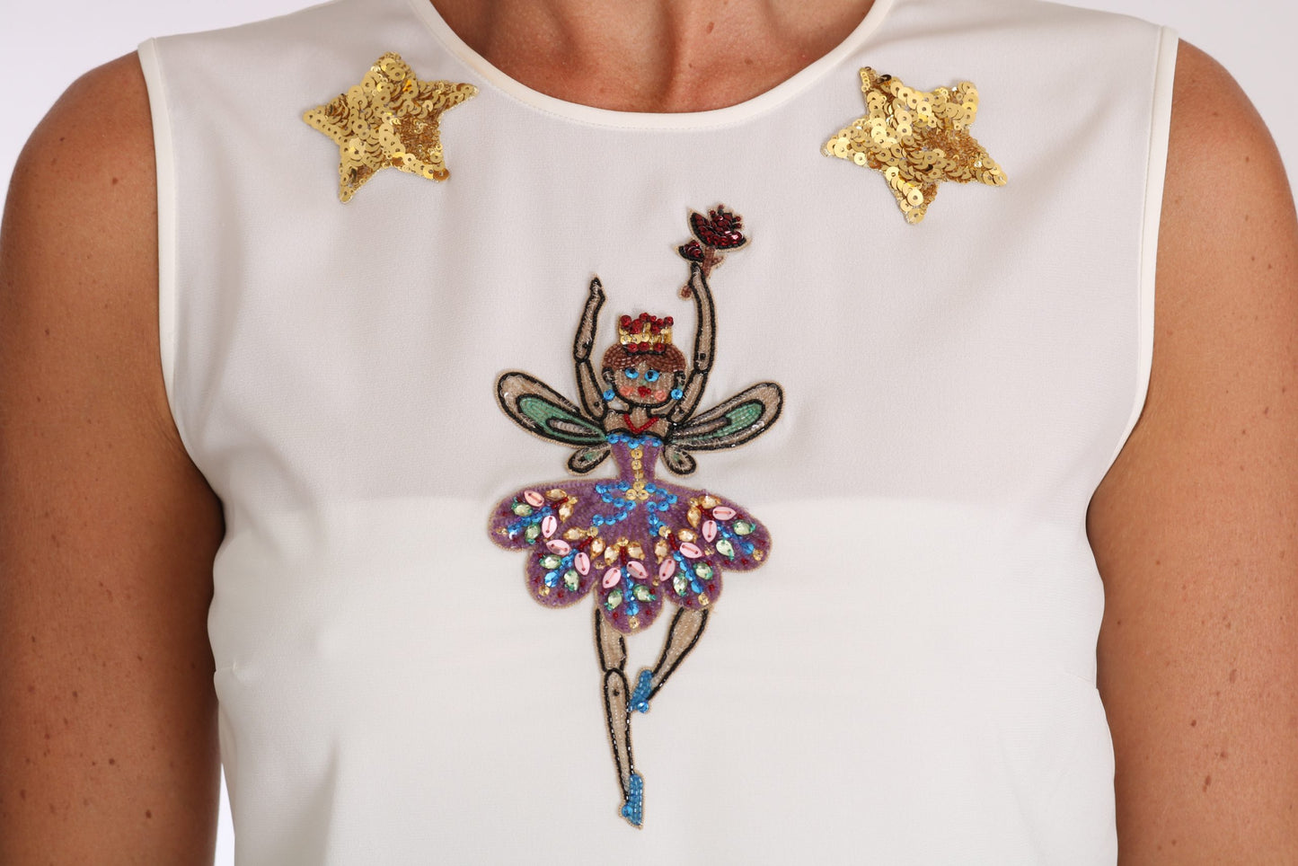 Enchanted Crystal-Embellished Silk Blouse - GlamHub Luxury and Icon Brand Clothing