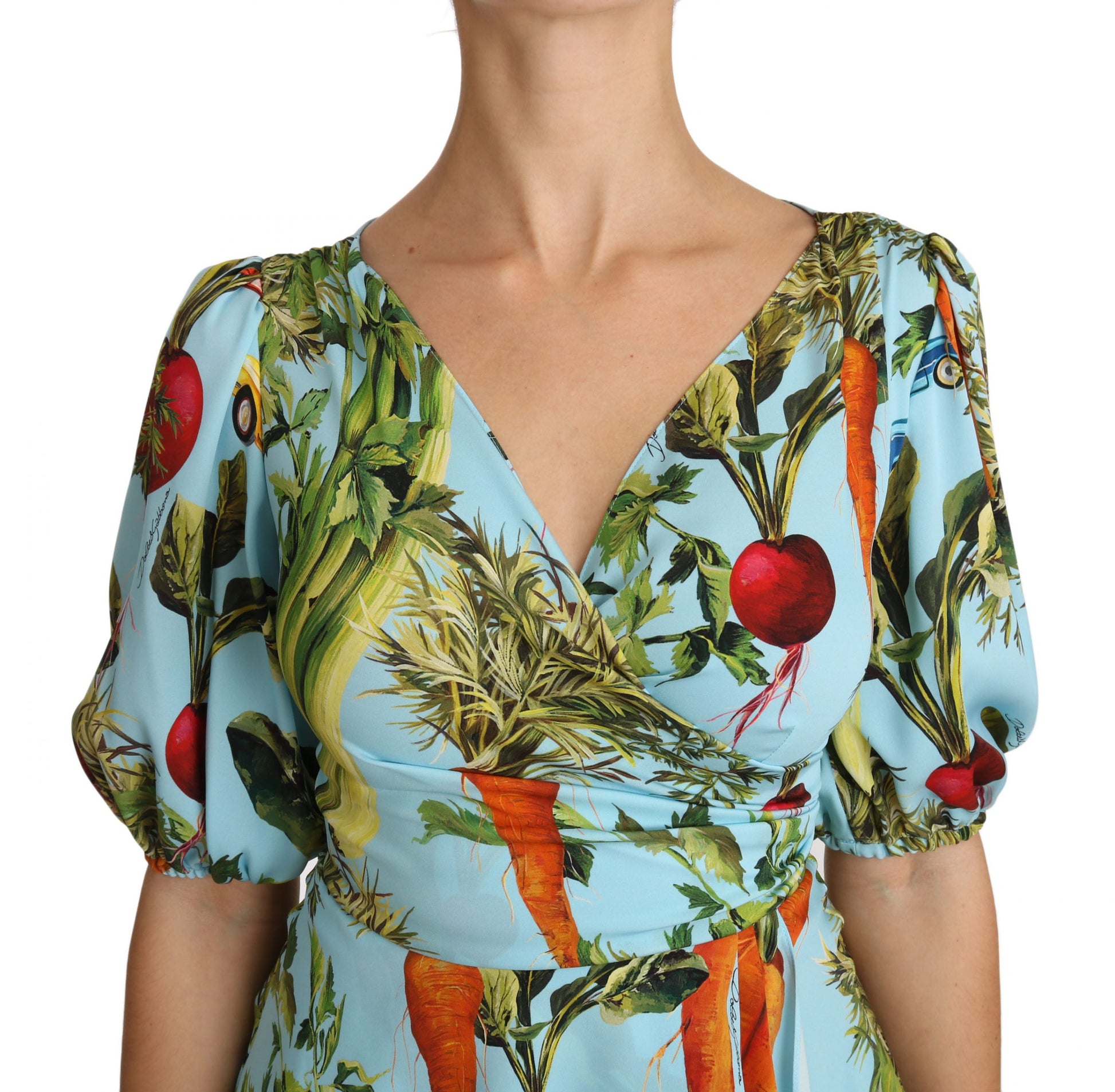 Vegetable Print Silk Top Extravaganza - GlamHub Luxury and Icon Brand Clothing