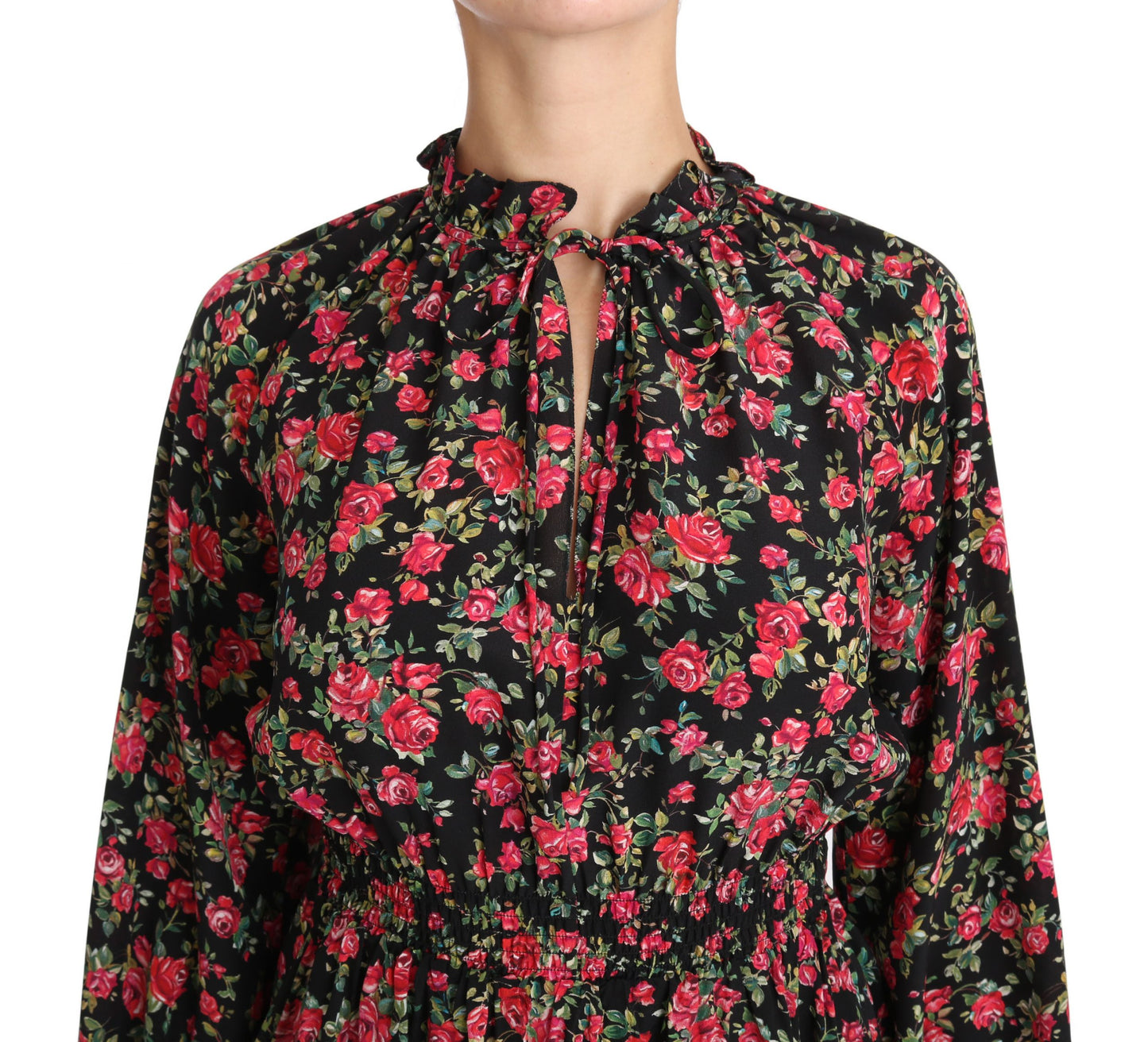 Elegant Black Floral Silk Shirt - GlamHub Luxury and Icon Brand Clothing