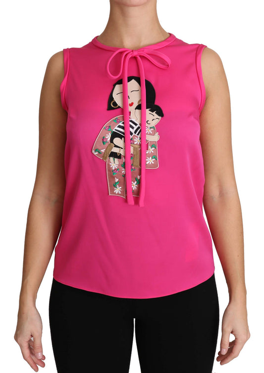 Elegant Pink Silk Family Tank Top Shirt - GlamHub Luxury and Icon Brand Clothing