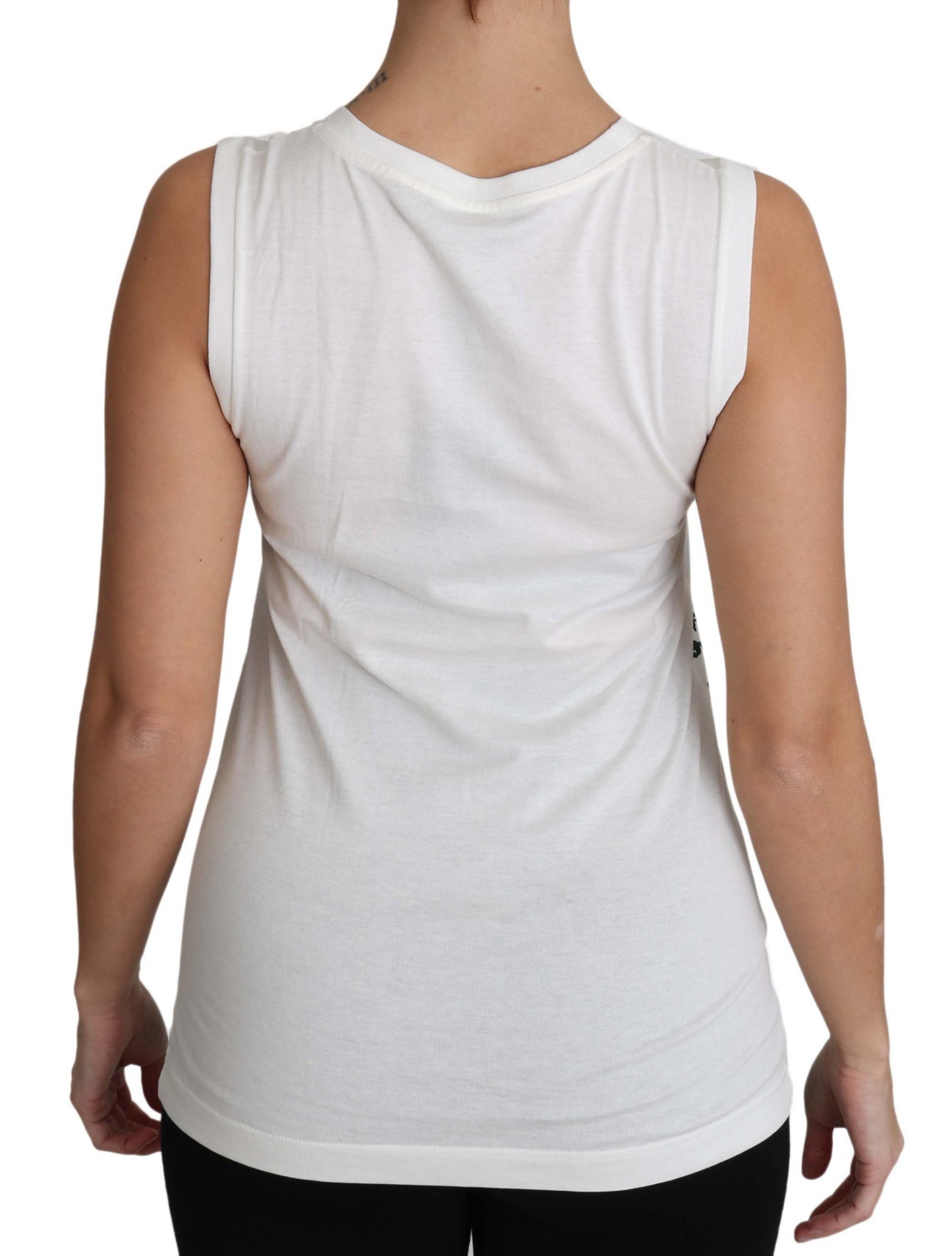 Elegant White Sleeveless Cotton Silk Shirt - GlamHub Luxury and Icon Brand Clothing