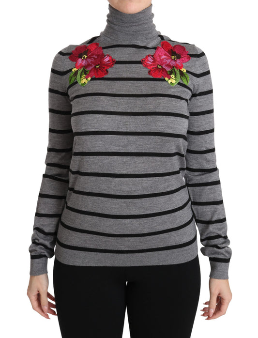 Elegant Embroidered Cashmere-Silk Sweater - GlamHub Luxury and Icon Brand Clothing