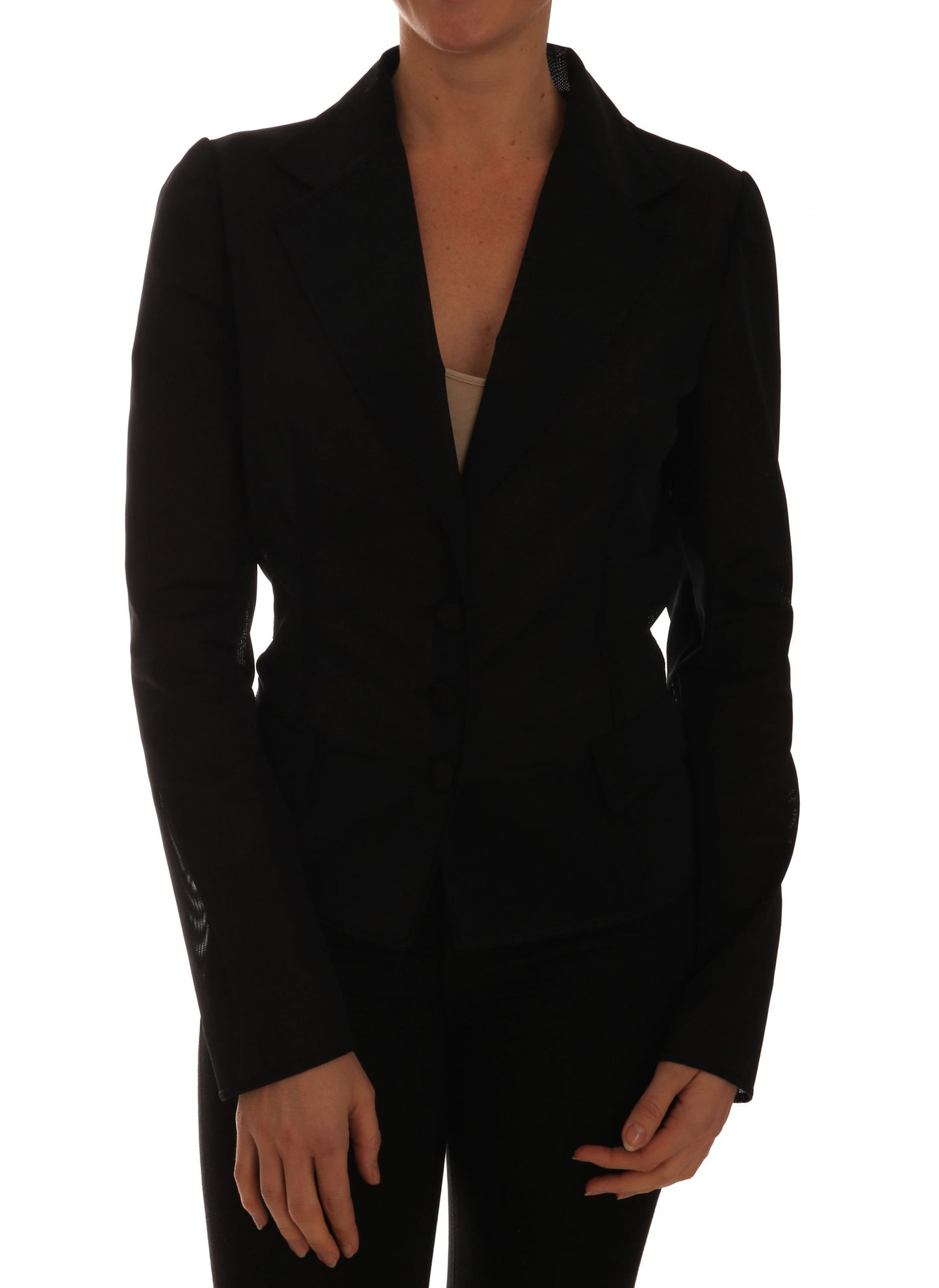 Semi-Transparent Darkgreen Nylon Blazer - GlamHub Luxury and Icon Brand Clothing