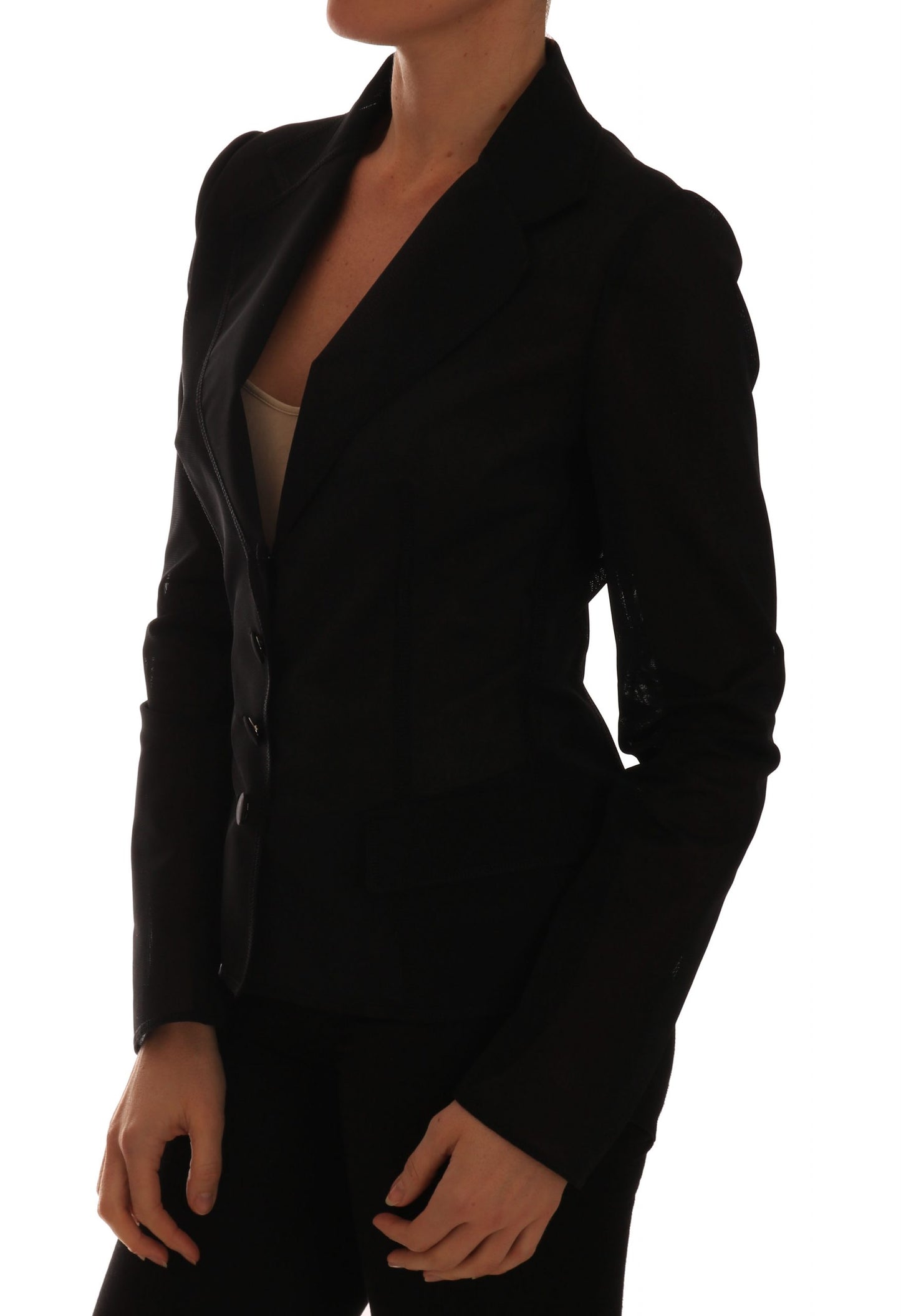 Semi-Transparent Darkgreen Nylon Blazer - GlamHub Luxury and Icon Brand Clothing