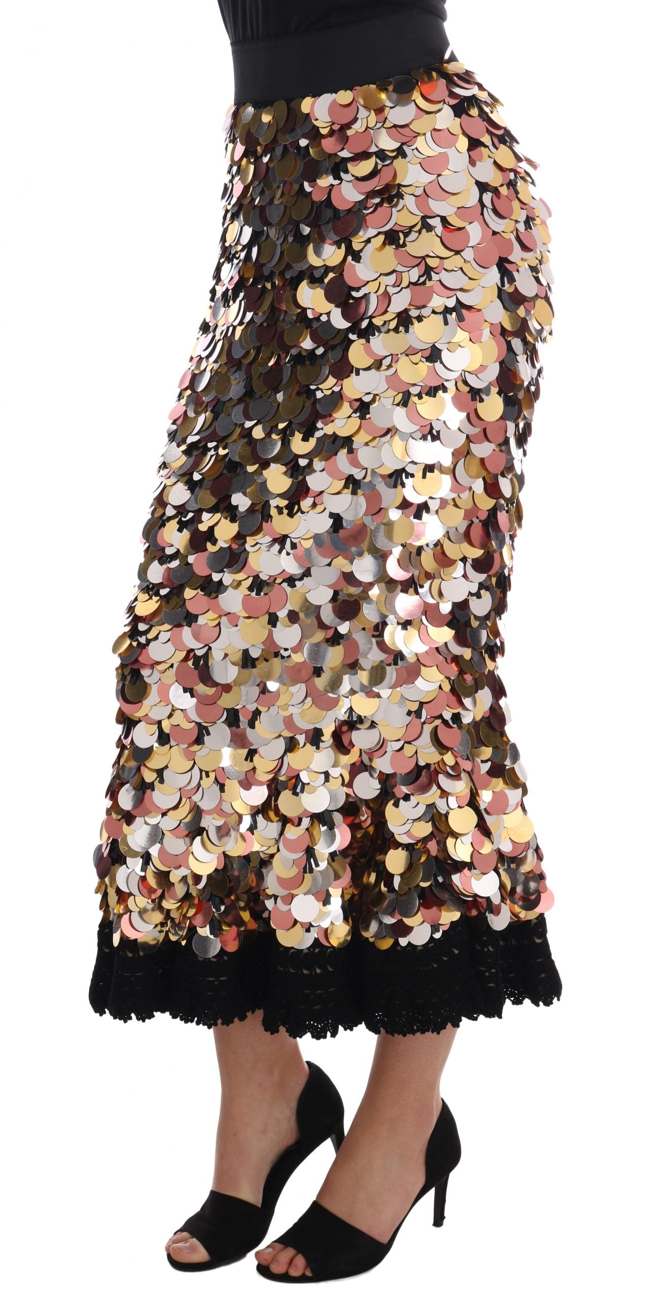 Sequin Embellished High-Waist Pencil Skirt - GlamHub Luxury and Icon Brand Clothing