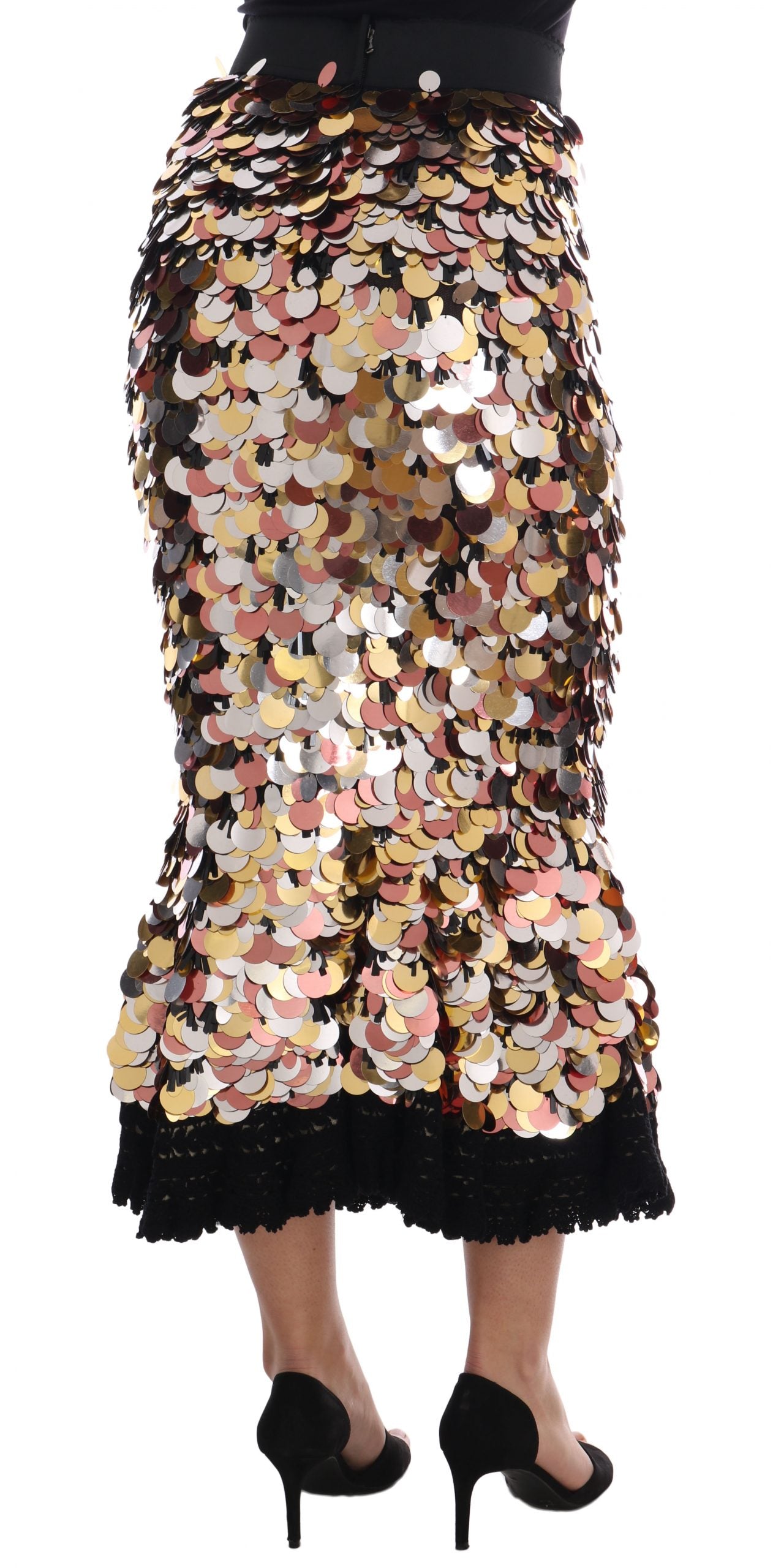 Sequin Embellished High-Waist Pencil Skirt - GlamHub Luxury and Icon Brand Clothing