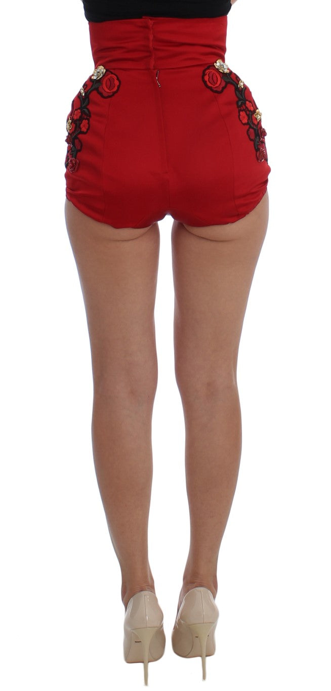 Enchanted Sicily Embroidered Silk Shorts - GlamHub Luxury and Icon Brand Clothing