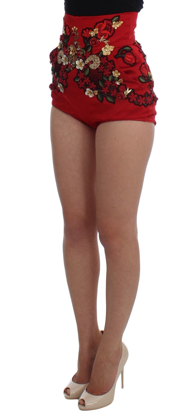 Enchanted Sicily Embroidered Silk Shorts - GlamHub Luxury and Icon Brand Clothing