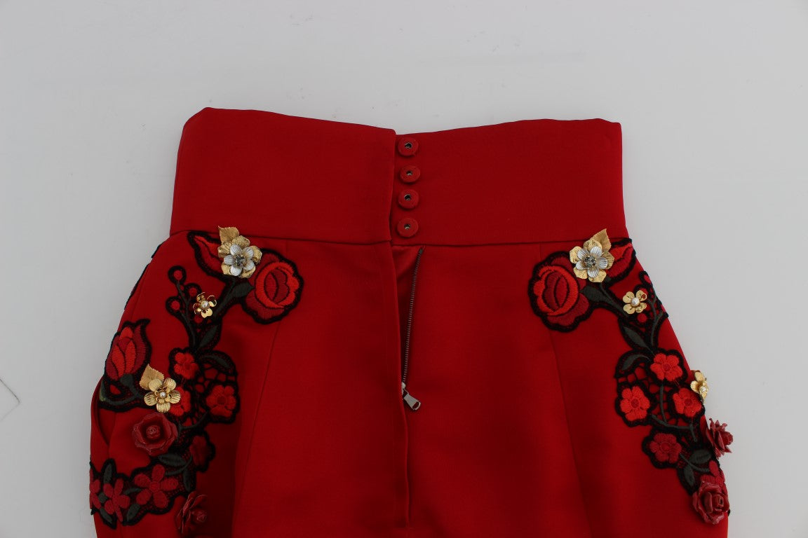 Enchanted Sicily Embroidered Silk Shorts - GlamHub Luxury and Icon Brand Clothing