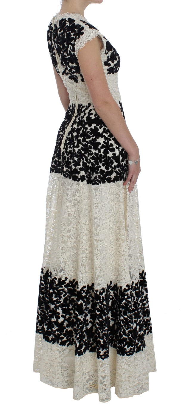 Elegant Floral Lace Cap Sleeve Maxi Dress - GlamHub Luxury and Icon Brand Clothing