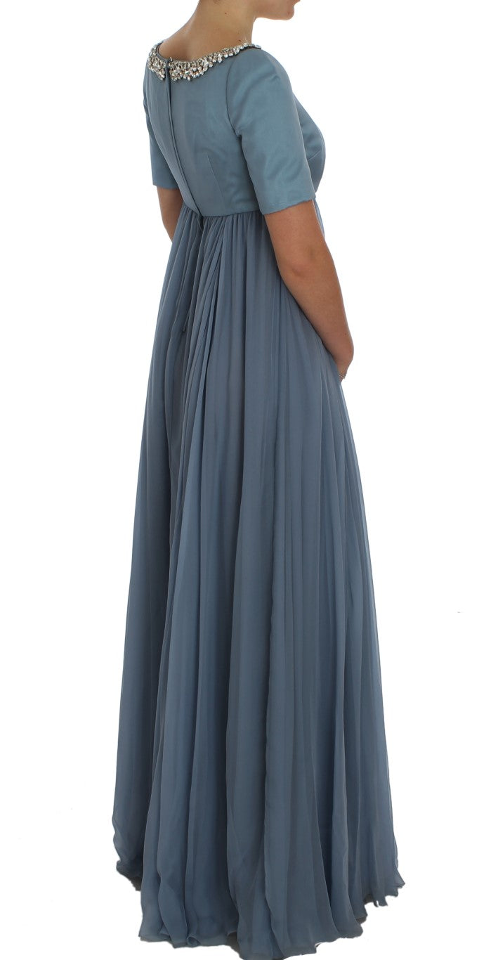 Elegant Crystal-Embellished Silk Gown - GlamHub Luxury and Icon Brand Clothing