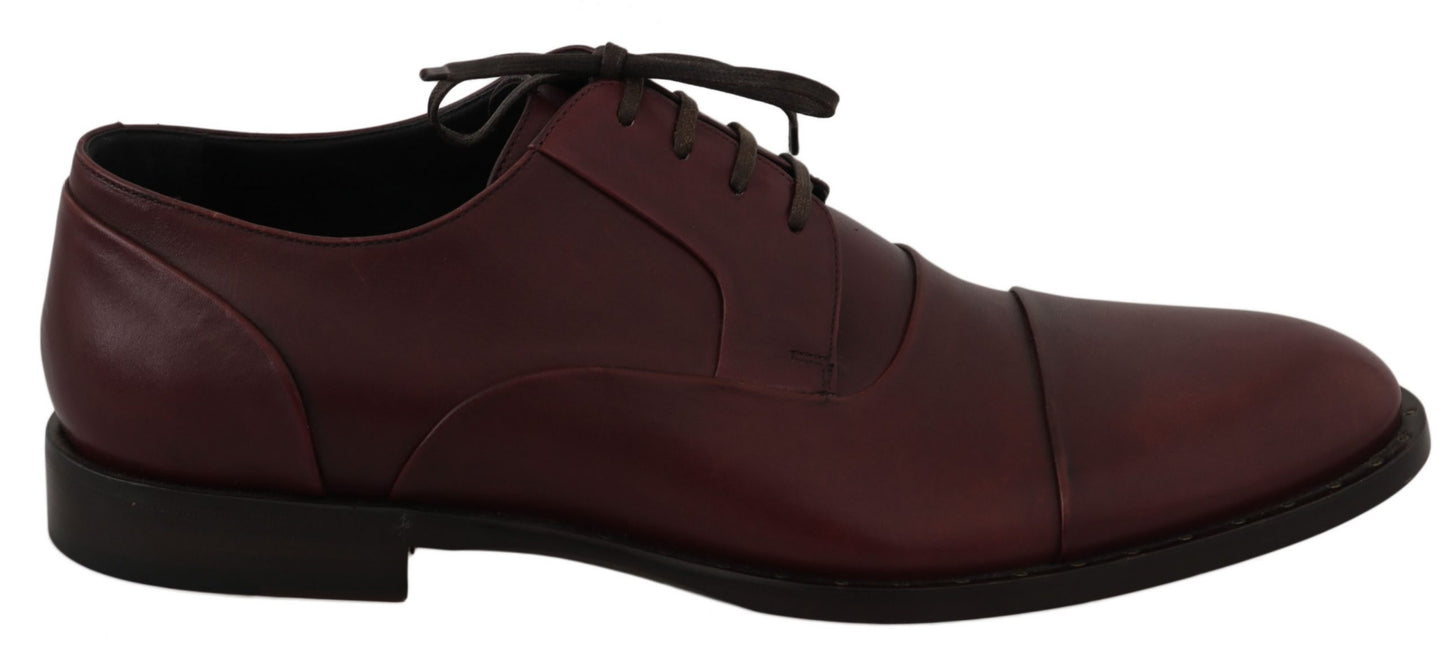 Elegant Bordeaux Leather Dress Shoes - GlamHub Luxury and Icon Brand Clothing