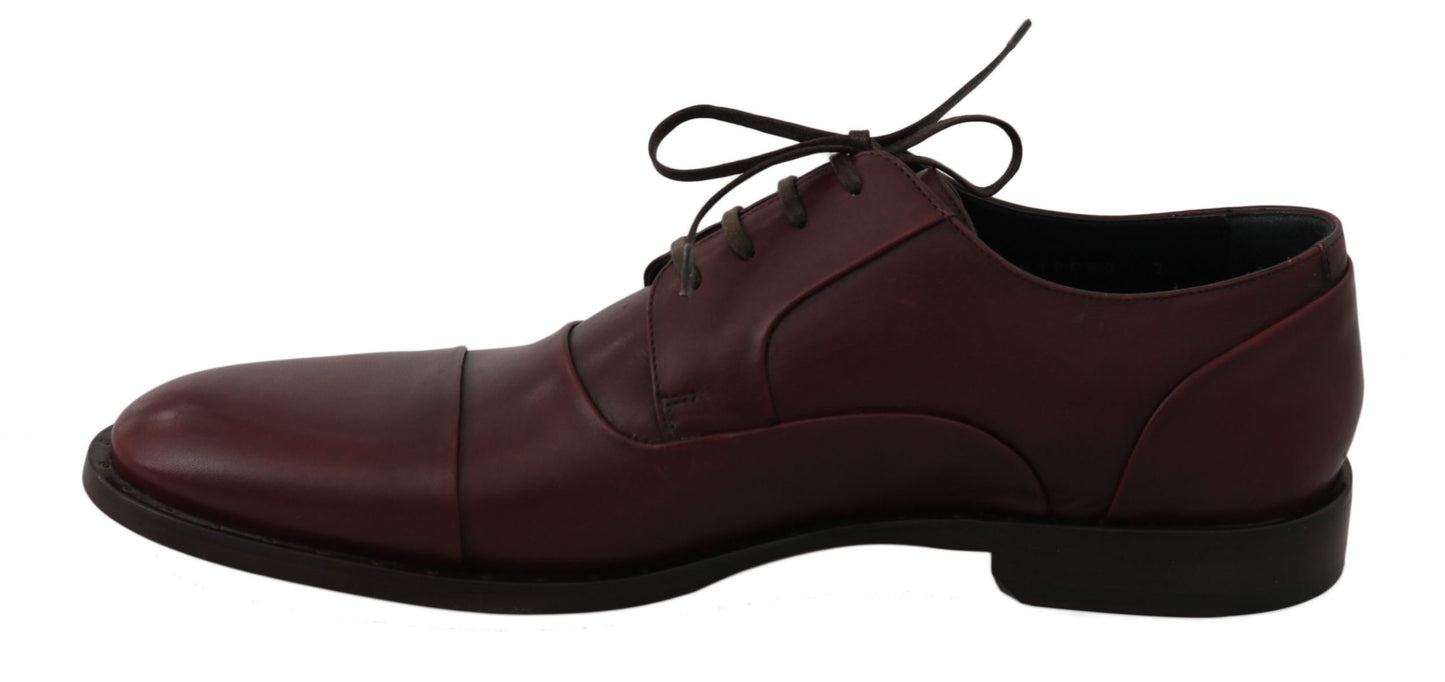 Elegant Bordeaux Leather Dress Shoes - GlamHub Luxury and Icon Brand Clothing