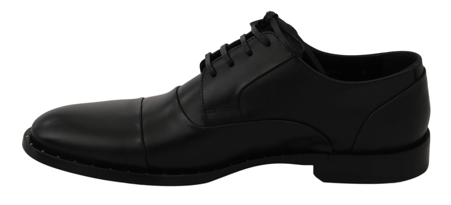 Sleek Black Leather Formal Dress Shoes - GlamHub Luxury and Icon Brand Clothing