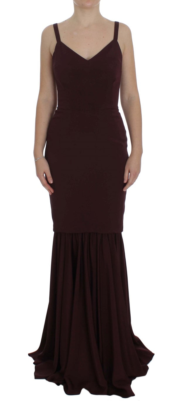 Elegant Bordeaux Sheath Dress - GlamHub Luxury and Icon Brand Clothing