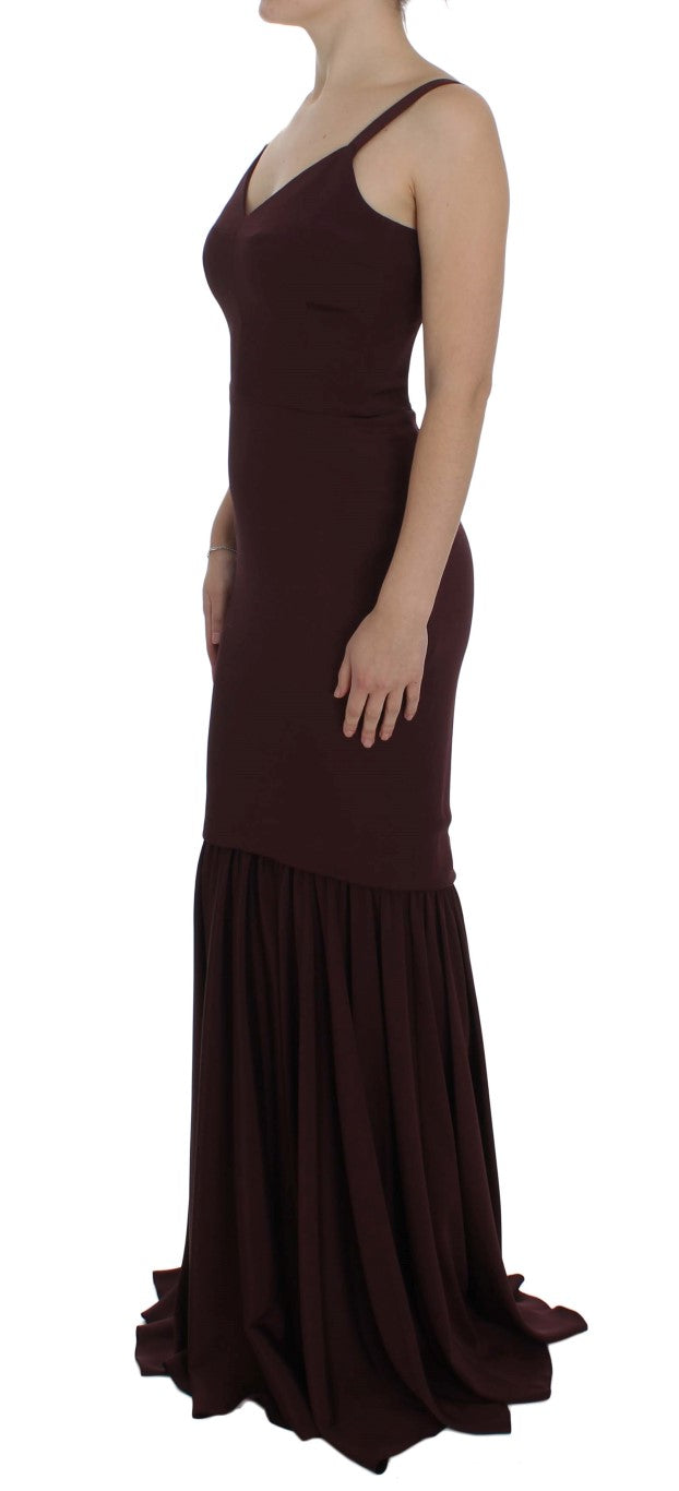 Elegant Bordeaux Sheath Dress - GlamHub Luxury and Icon Brand Clothing