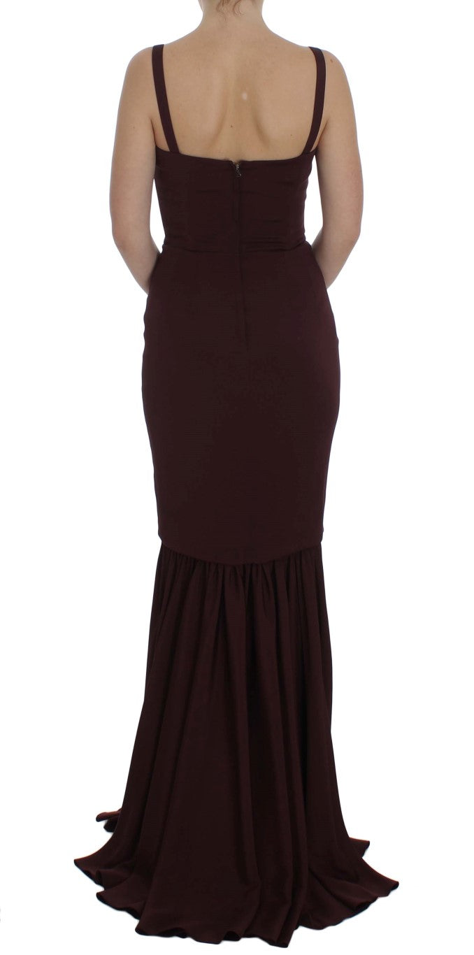 Elegant Bordeaux Sheath Dress - GlamHub Luxury and Icon Brand Clothing