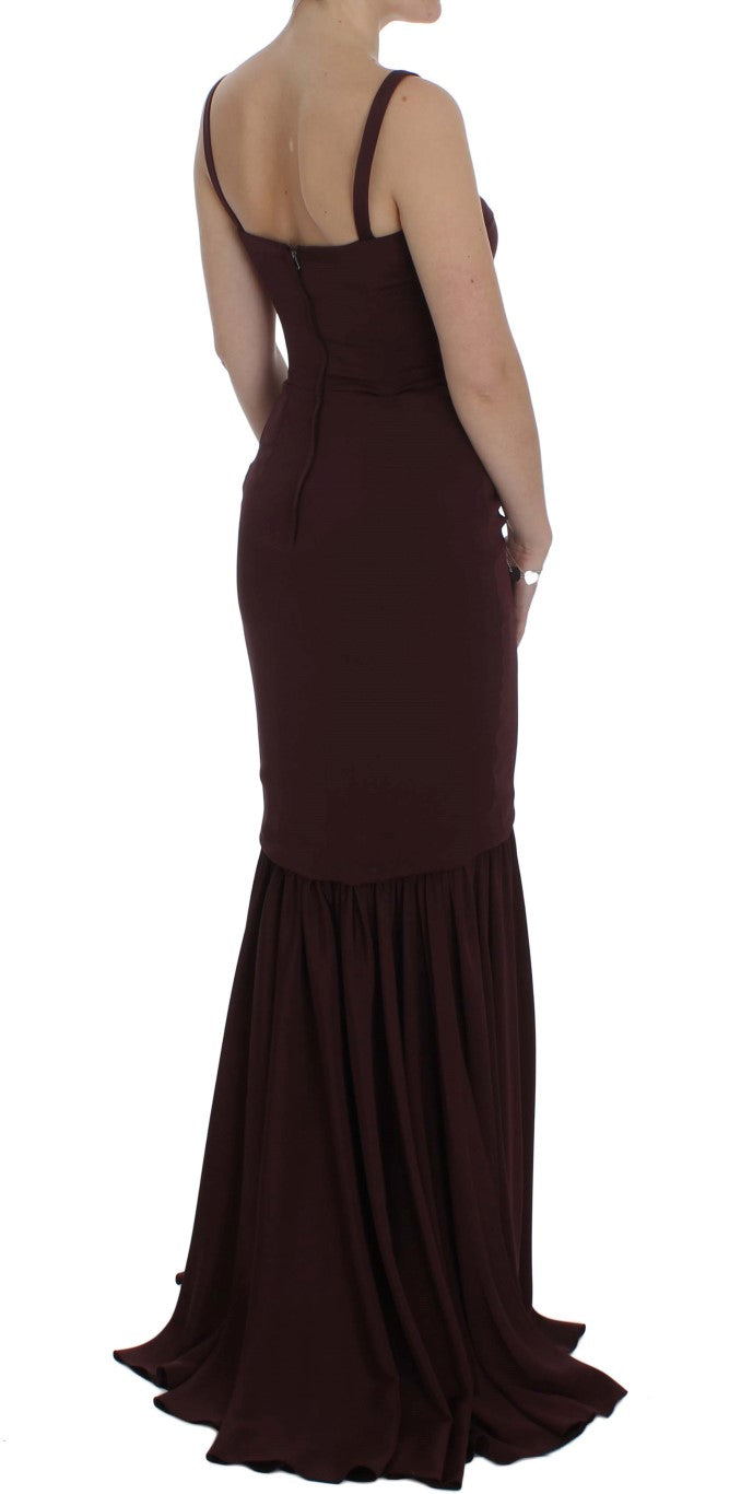 Elegant Bordeaux Sheath Dress - GlamHub Luxury and Icon Brand Clothing