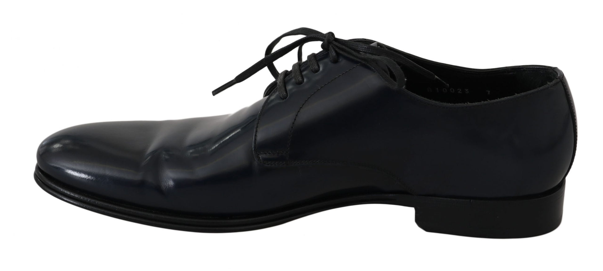 Elegant Dark Blue Leather Derby Dress Shoes - GlamHub Luxury and Icon Brand Clothing