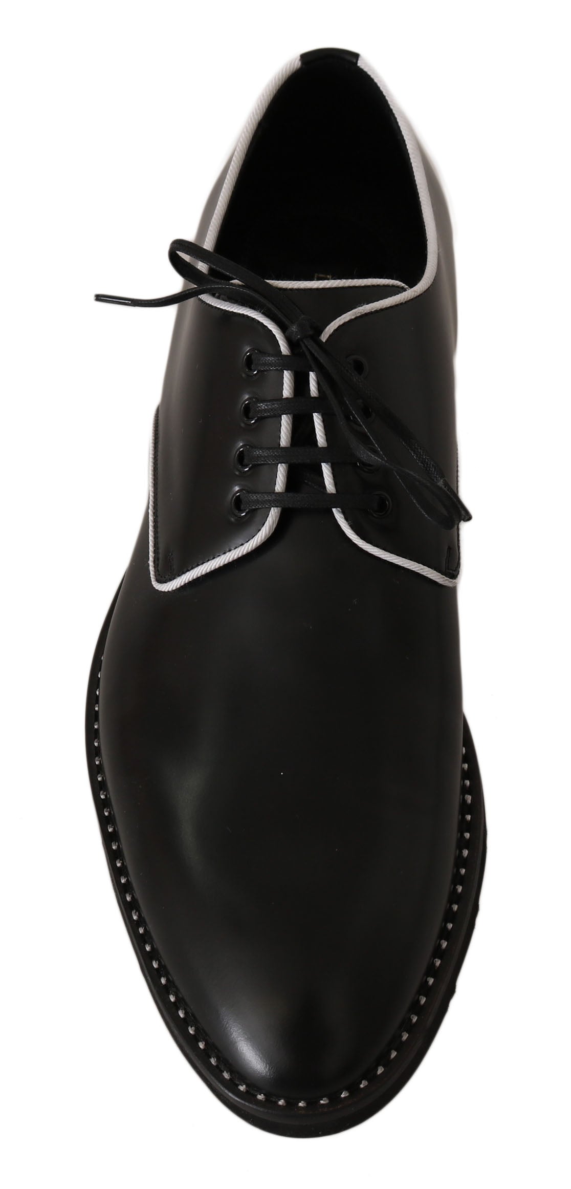 Elegant Black Leather Derby Dress Shoes - GlamHub Luxury and Icon Brand Clothing