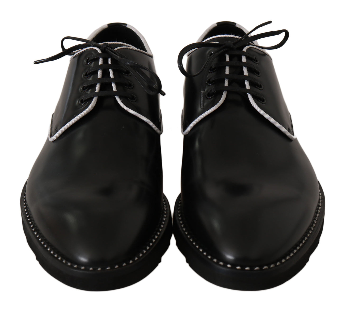 Elegant Black Leather Derby Dress Shoes - GlamHub Luxury and Icon Brand Clothing