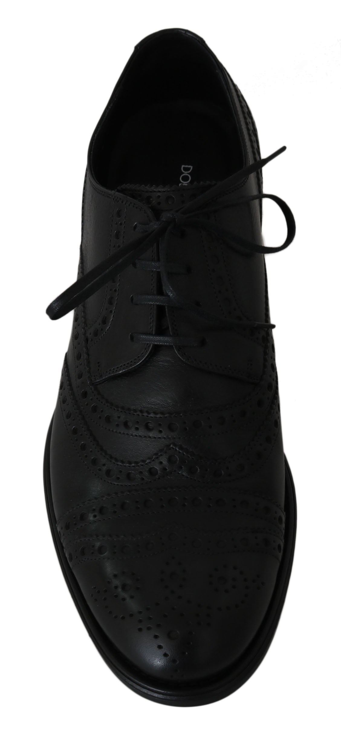 Elegant Black Leather Derby Wingtip Dress Shoes - GlamHub Luxury and Icon Brand Clothing