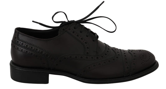 Elegant Bordeaux Wingtip Derby Dress Shoes - GlamHub Luxury and Icon Brand Clothing