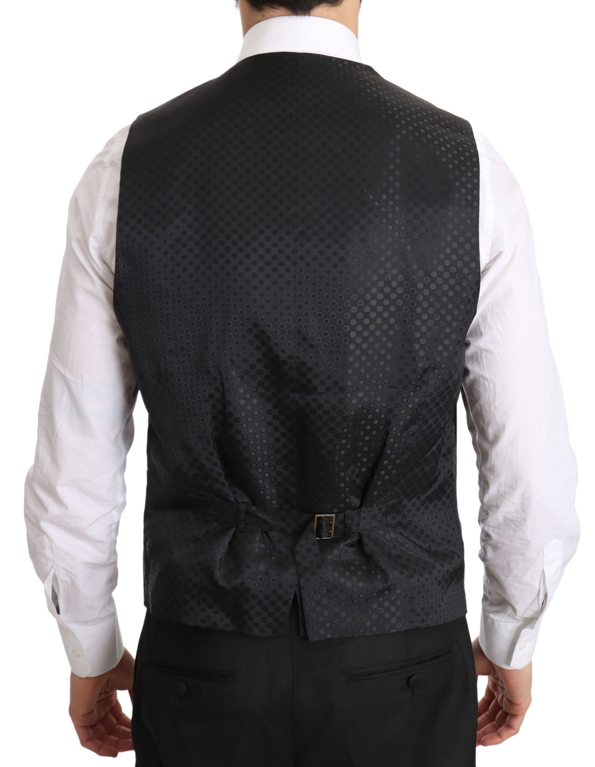 Elegant Gray Formal Vest - Regular Fit - GlamHub Luxury and Icon Brand Clothing