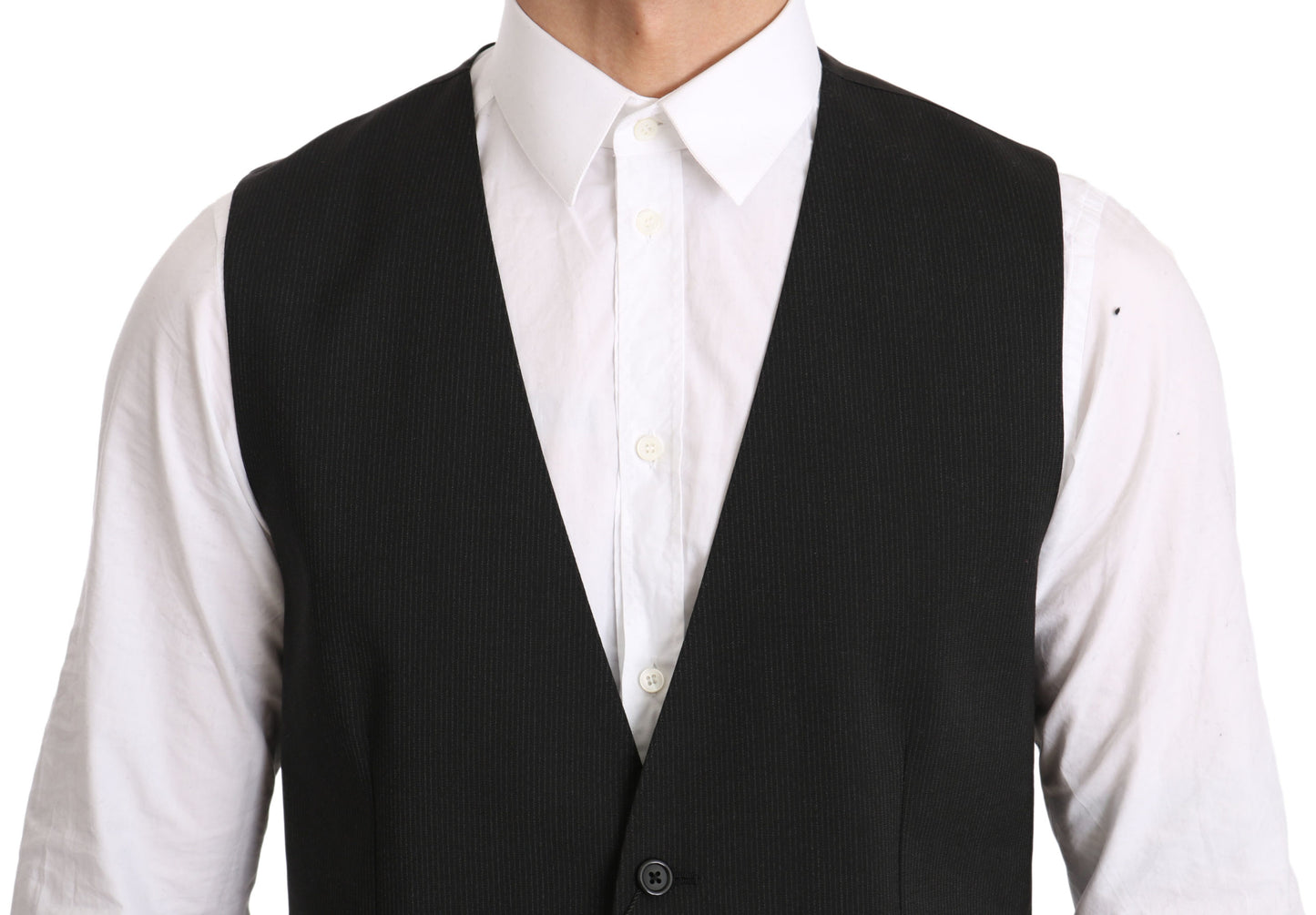 Elegant Gray Formal Vest - Regular Fit - GlamHub Luxury and Icon Brand Clothing