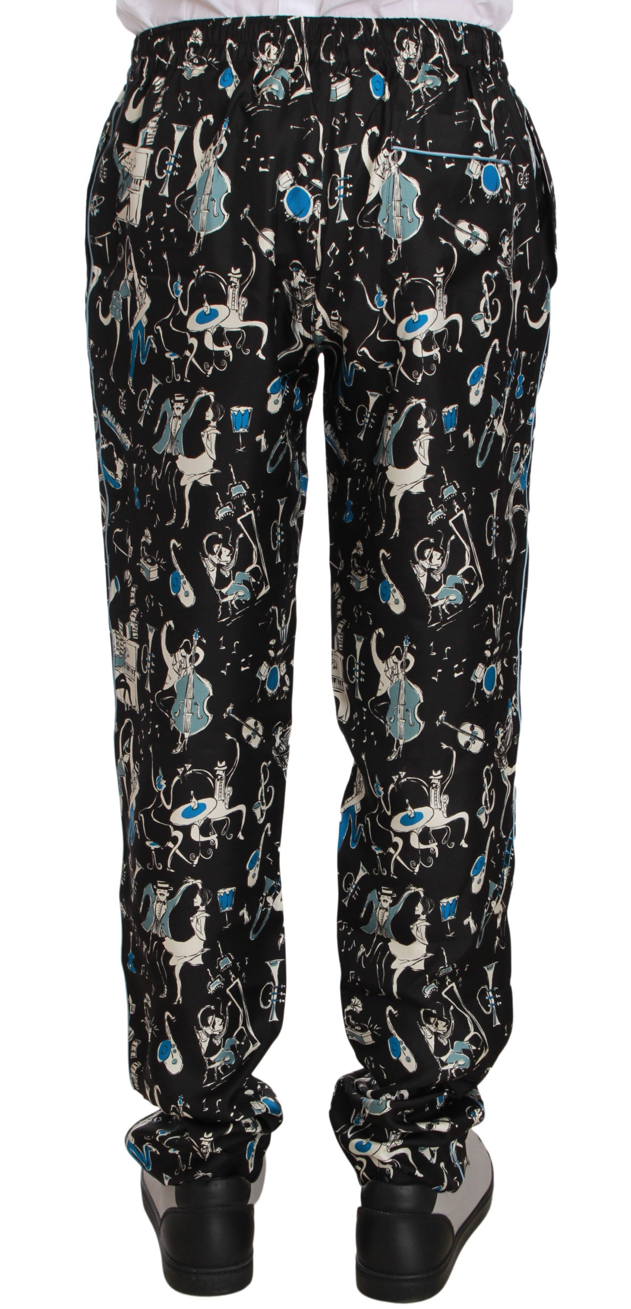 Elegant Silk Lounge Pants with Unique Print - GlamHub Luxury and Icon Brand Clothing