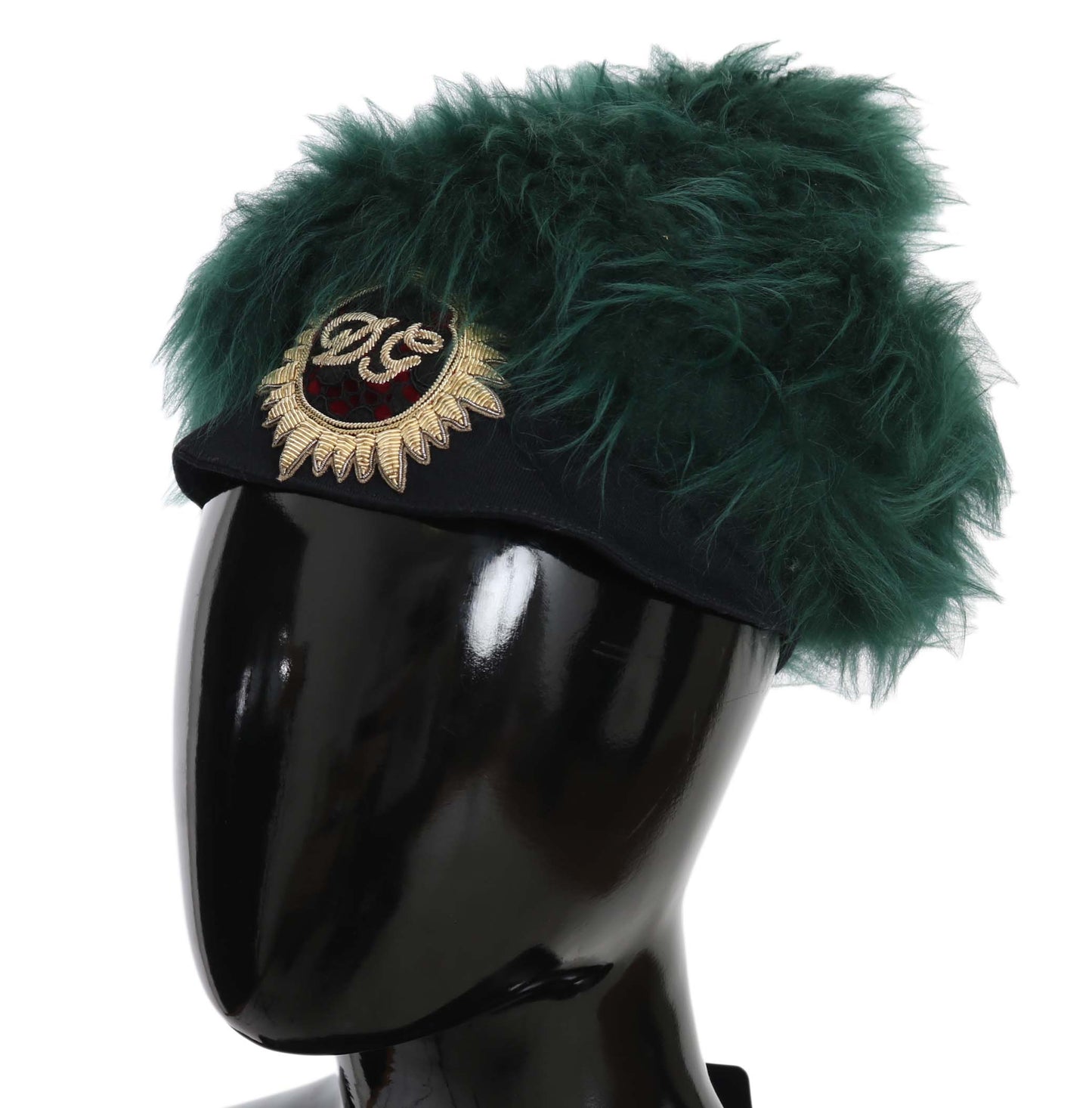 Elegant Emerald Cashmere Cloche Cap - GlamHub Luxury and Icon Brand Clothing