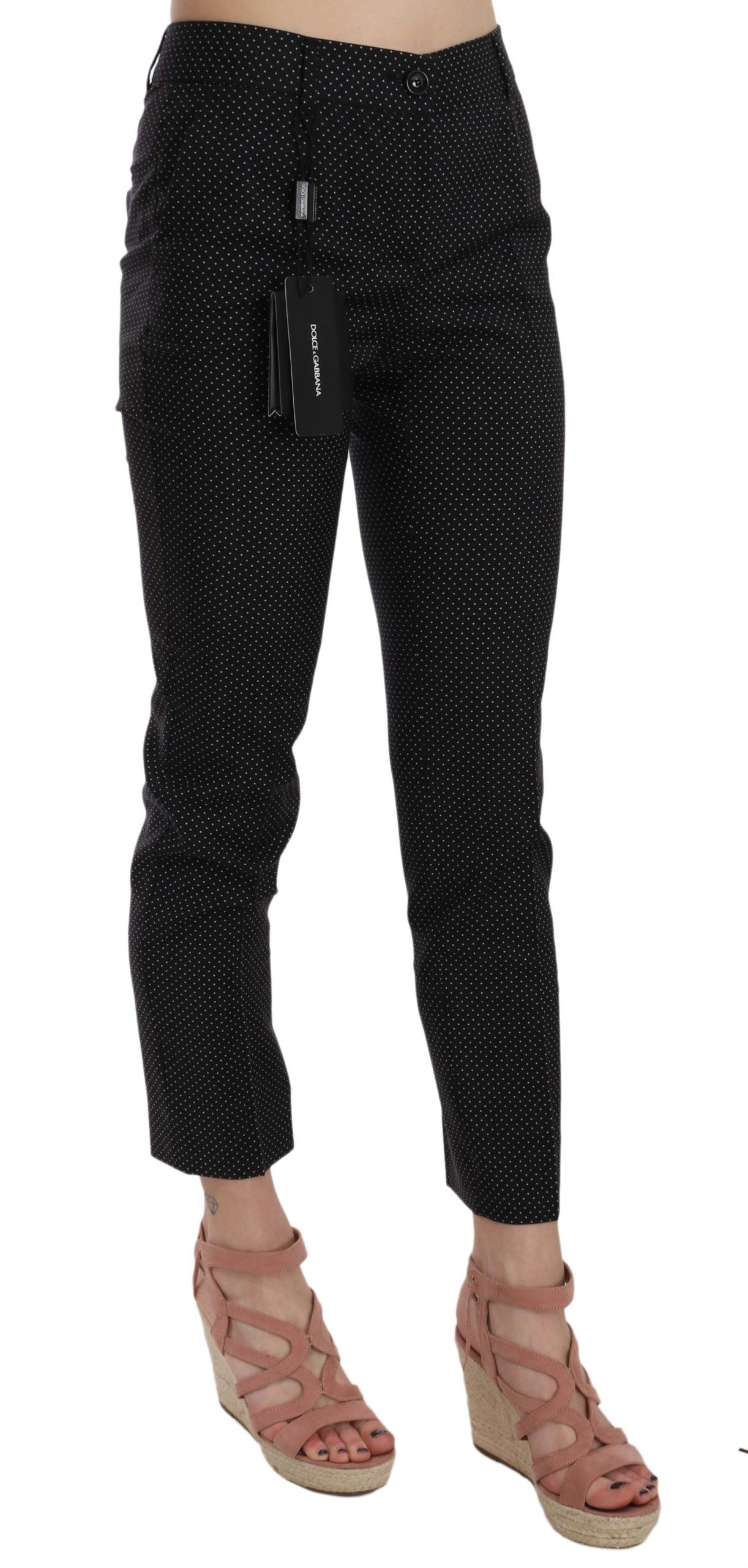 Elegant Black Virgin Wool Trousers - GlamHub Luxury and Icon Brand Clothing