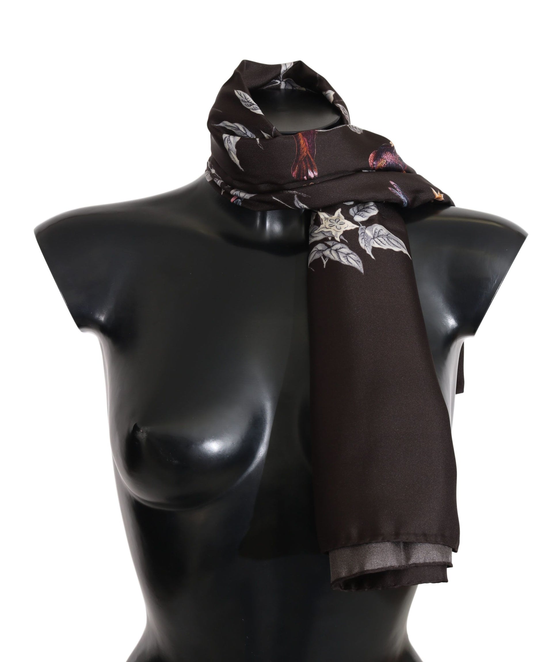 Elegant Silk Scarf Wrap in Luxe Brown - GlamHub Luxury and Icon Brand Clothing