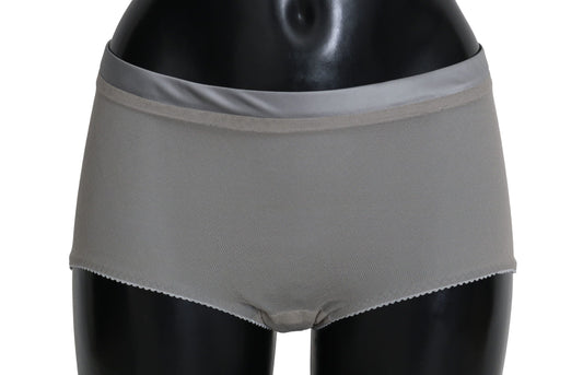 Shimmering Silver Stretch Cotton Underwear - GlamHub Luxury and Icon Brand Clothing