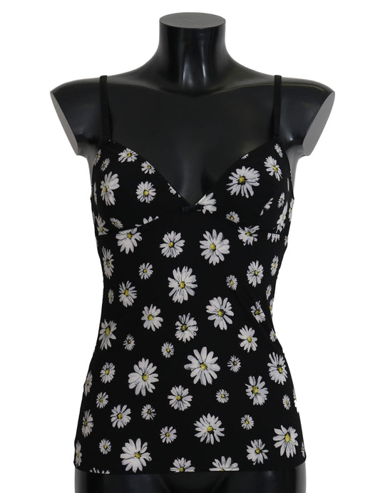 Elegant Black Daisy Floral Lace Chemise Dress - GlamHub Luxury and Icon Brand Clothing