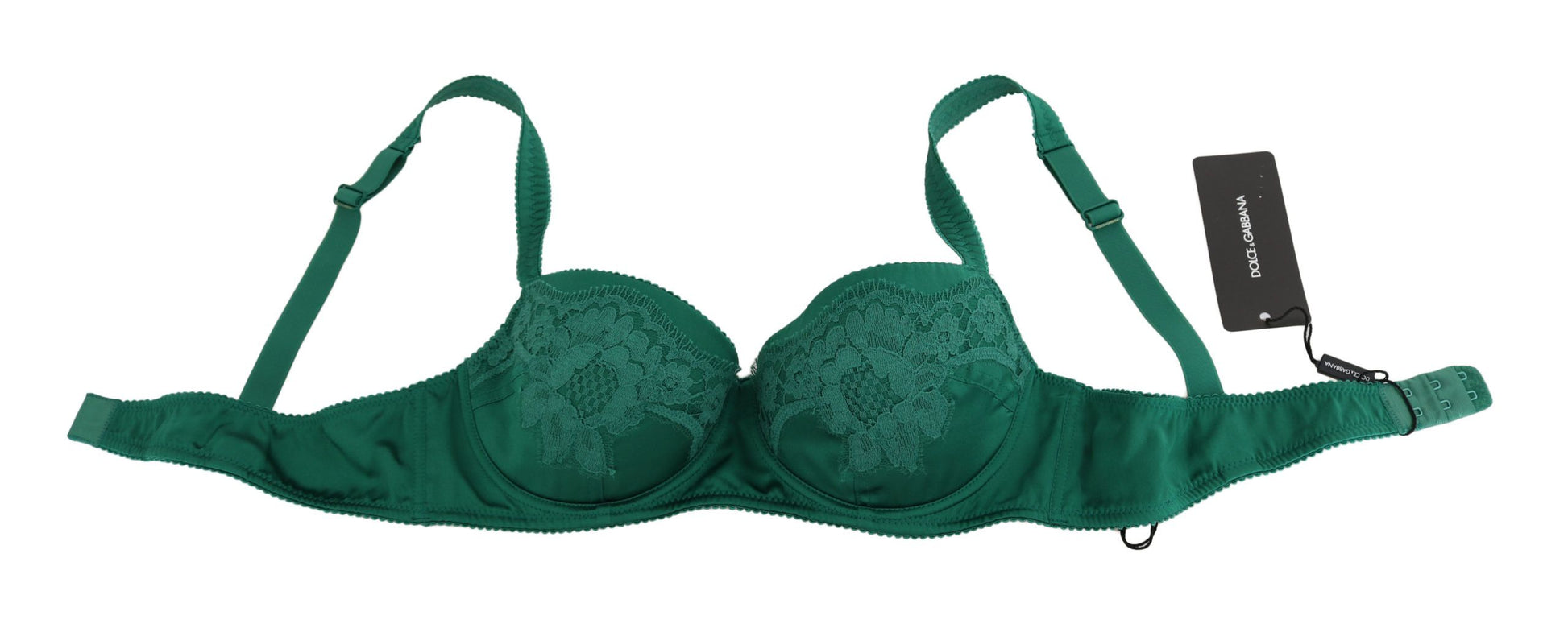 Enchanting Green Floral Lace Silk Bra - GlamHub Luxury and Icon Brand Clothing