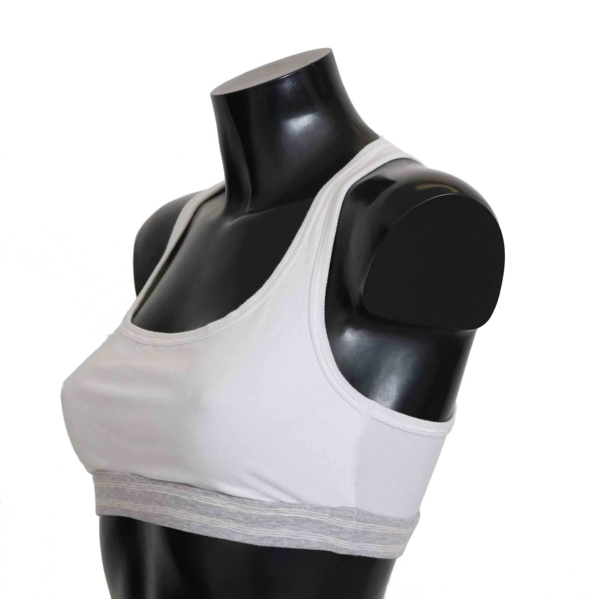 Elegant White Stretch Sport Bra - GlamHub Luxury and Icon Brand Clothing