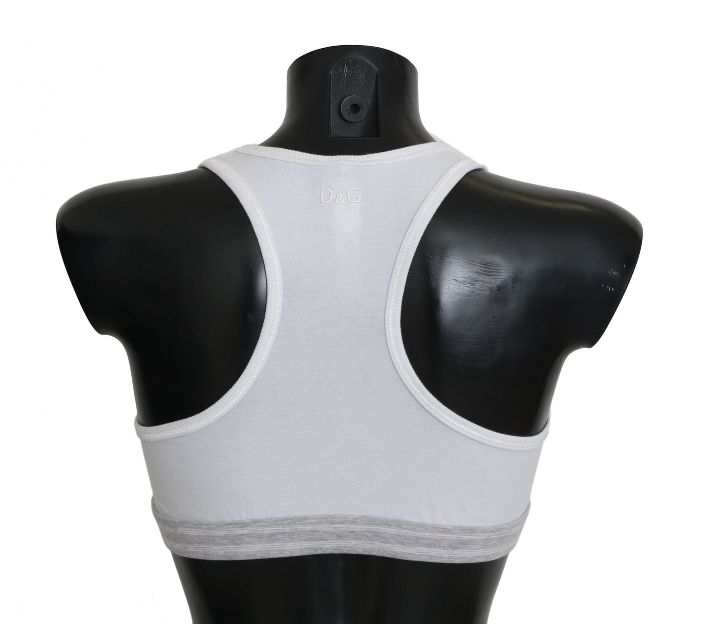 Elegant White Stretch Sport Bra - GlamHub Luxury and Icon Brand Clothing