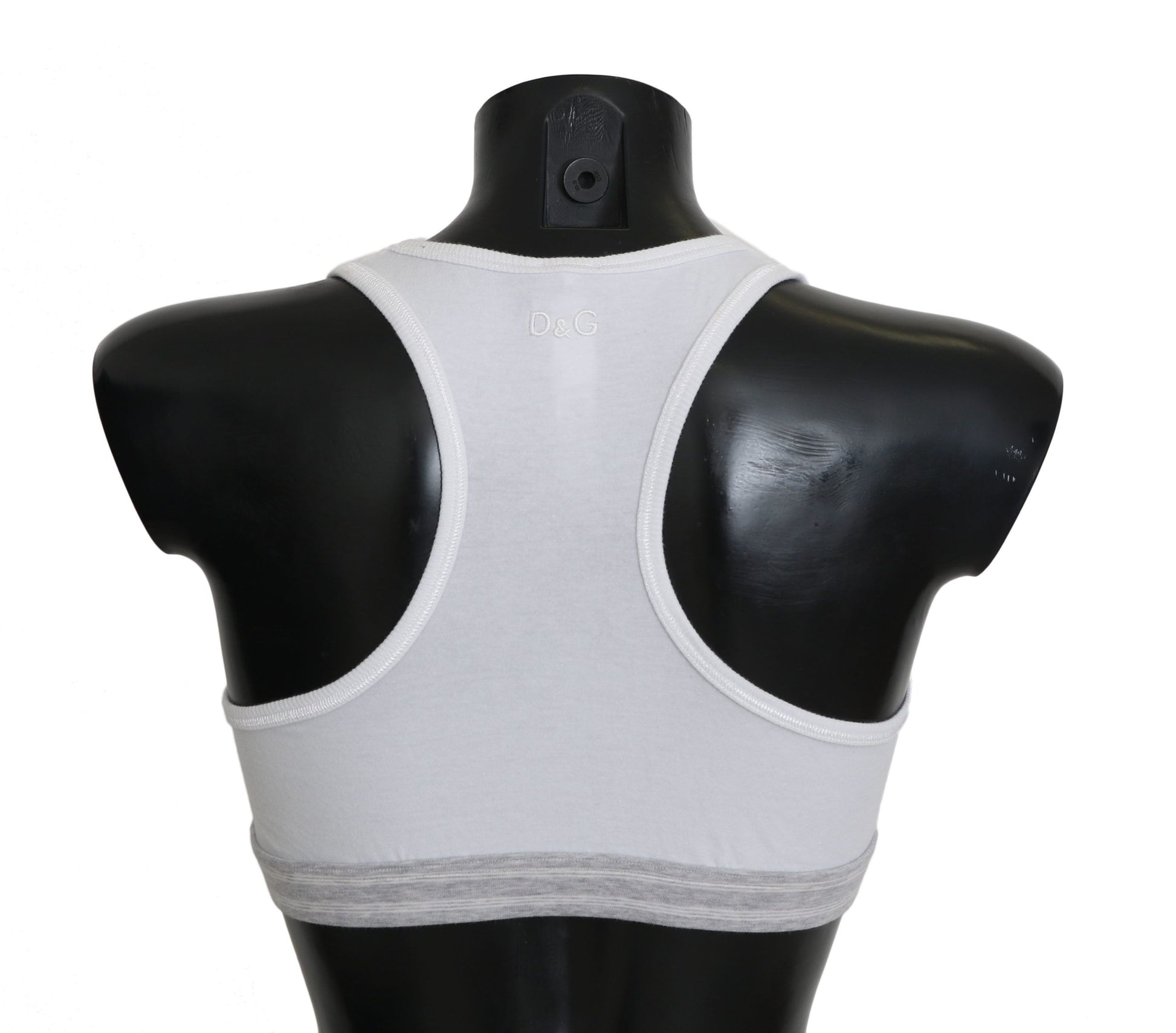 Elegant White Stretch Sport Bra - GlamHub Luxury and Icon Brand Clothing