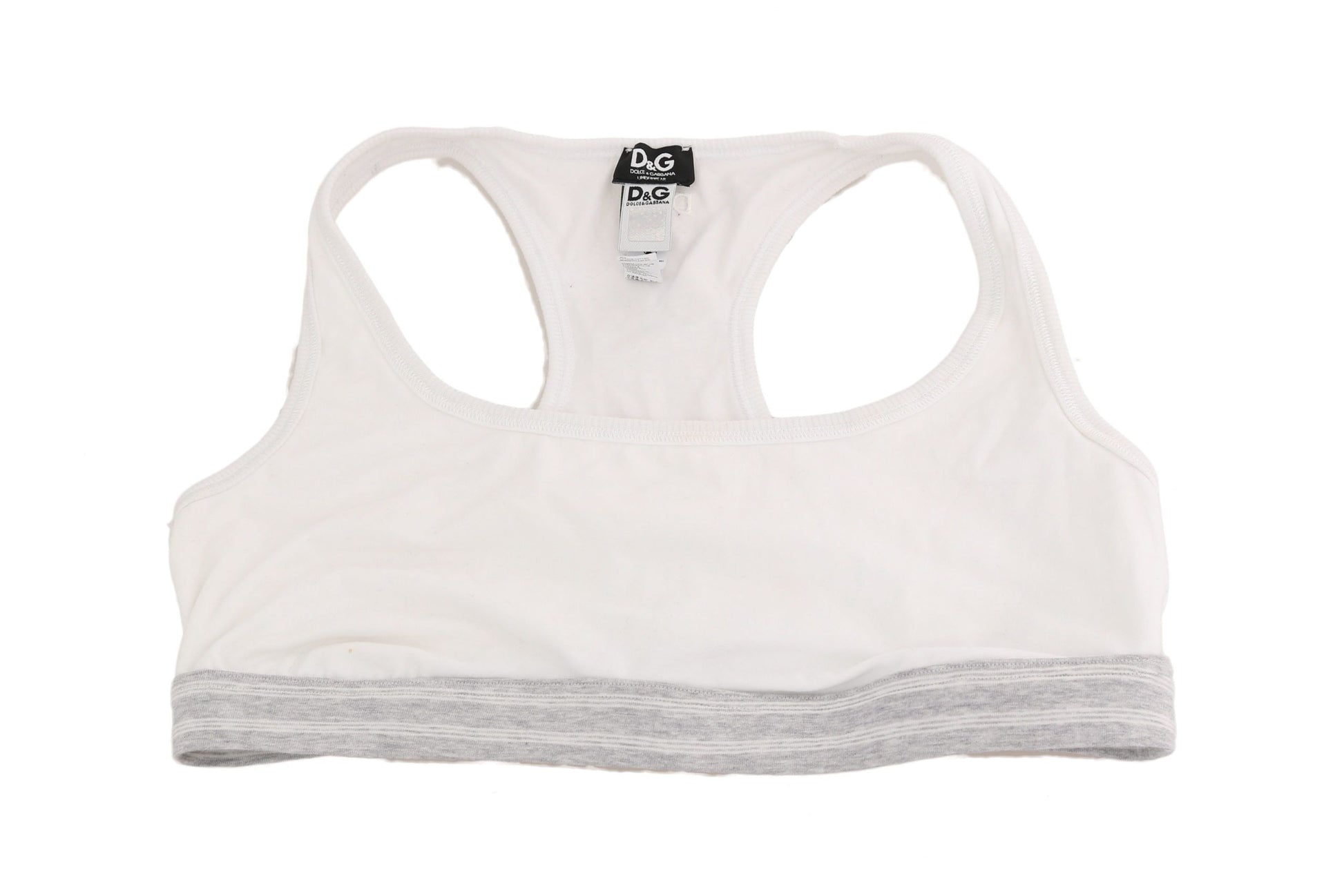 Elegant White Stretch Sport Bra - GlamHub Luxury and Icon Brand Clothing