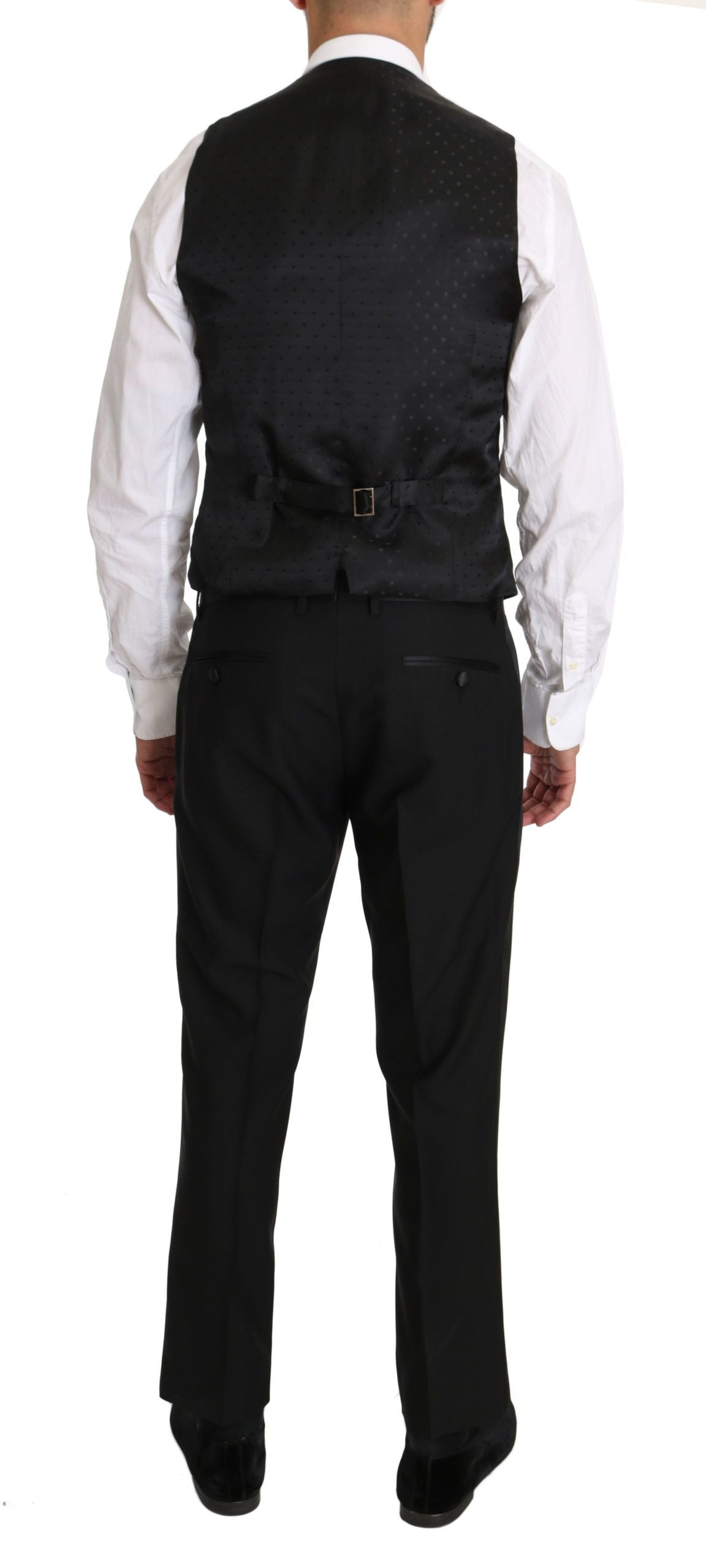 Sleek Black Slim Fit Formal Vest - GlamHub Luxury and Icon Brand Clothing