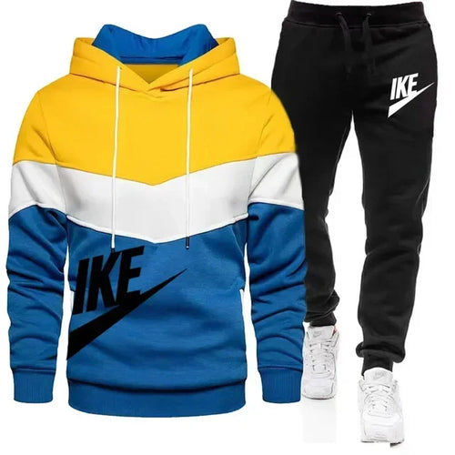 2024 New Men's Autumn Winter Sets Zipper Hoodie+Pants Pieces Casual