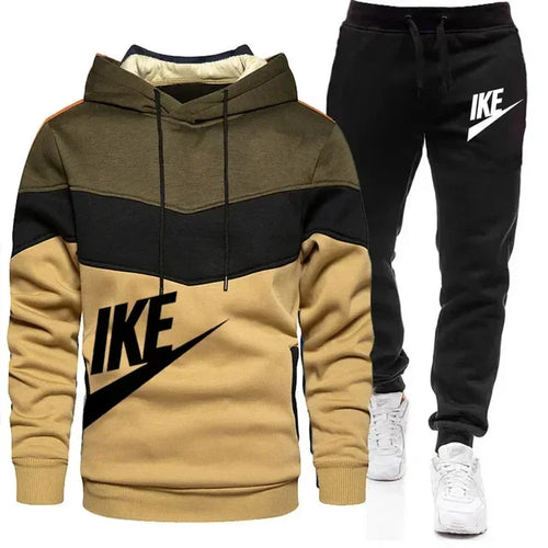 2024 New Men's Autumn Winter Sets Zipper Hoodie+Pants Pieces Casual