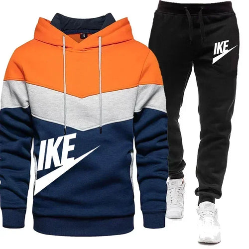 2024 New Men's Autumn Winter Sets Zipper Hoodie+Pants Pieces Casual