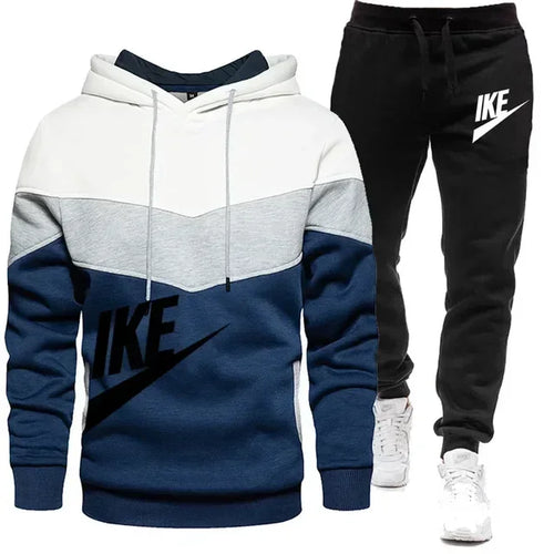 2024 New Men's Autumn Winter Sets Zipper Hoodie+Pants Pieces Casual