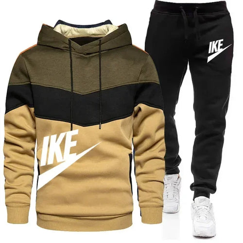 2024 New Men's Autumn Winter Sets Zipper Hoodie+Pants Pieces Casual